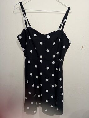 Old Navy Black and White Polka Dot Spaghetti Strap Dress